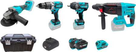 Набор аккумуляторных инструментов Grand №4 PROF (МШУ-20BL/PRO + ДА-20UBL + АГ-800UBL + ПА-20/26BL)