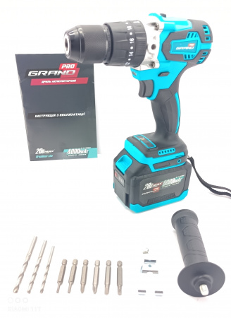 Набор аккумуляторных инструментов Grand №4 PROF (МШУ-20BL/PRO + ДА-20UBL + АГ-800UBL + ПА-20/26BL)