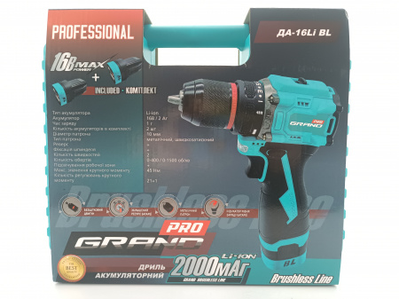 Аккумуляторный шуруповерт Grand ДА-16Li BL