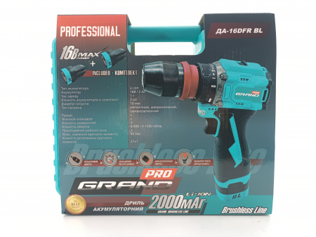 Аккумуляторный шуруповерт Grand ДА-16DFR BL