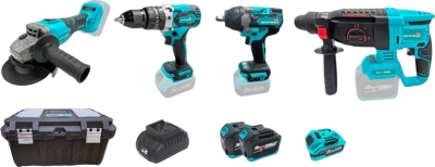 Набор аккумуляторных инструментов Grand №4 PROF (МШУ-20BL/PRO + ДА-20UBL + АГ-800UBL + ПА-20/26BL)